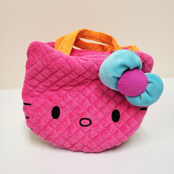 Sanrio Hello Kitty Quilted Plush Mini Bag Purse Pink Colorful - Picture 16 of 16